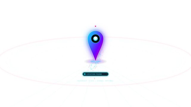 Animasi Futuristic Cyber Gps Pin Drop 4K Motion Graphic Animation | Seamless Loop