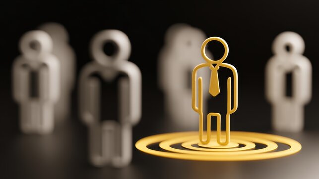 HRM or Human Resource Management, manager icon which is among staff icons for human development recruitment leadership and customer target, resume, interview. generate by AI