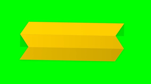 Bright yellow arrow shape on solid green background.