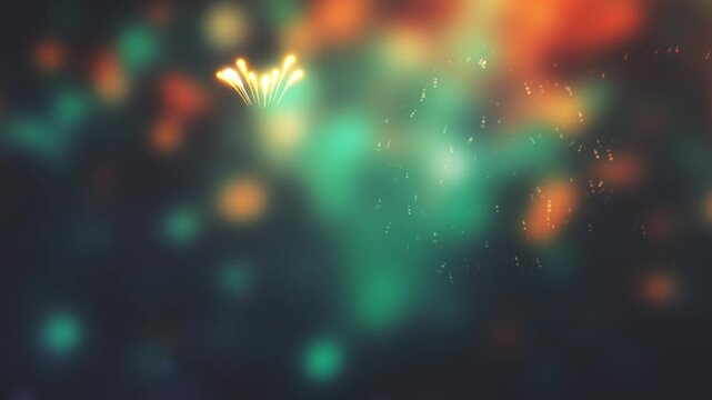 3D Render A vibrant display of fireworks against an atmospheric backdrop, capturing the excitement and wonder of a celebration