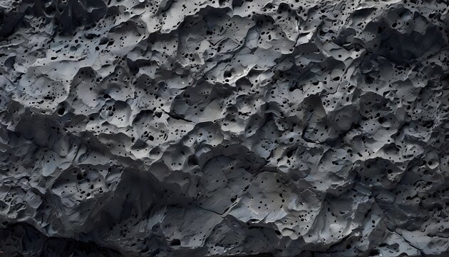 Full frame flat lay photograph of natural porous volcanic basalt stone texture