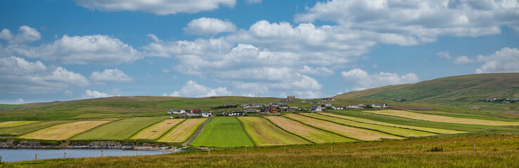 Naklejka premium Patchwork Farmland, Shetland