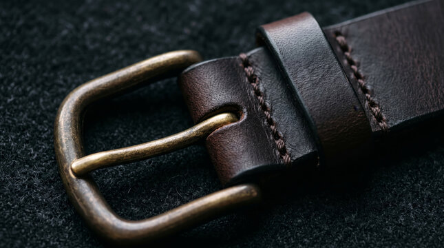 Leather Belt Buckle Detail