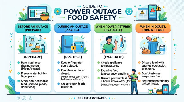 Power Outage Food Safety Guide Infographic Illustration