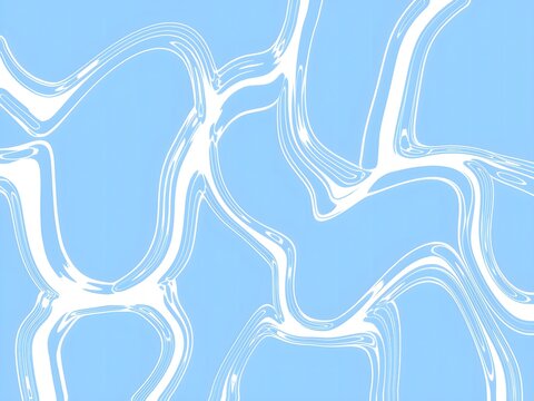Abstract sky blue and white wavy liquid caustics pattern background