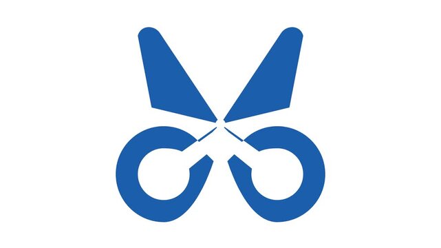 Scissors icon illustrating cutting process for education craft and creative learning activity