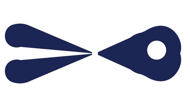 Scissors icon illustrating cutting process for education craft and creative learning activity