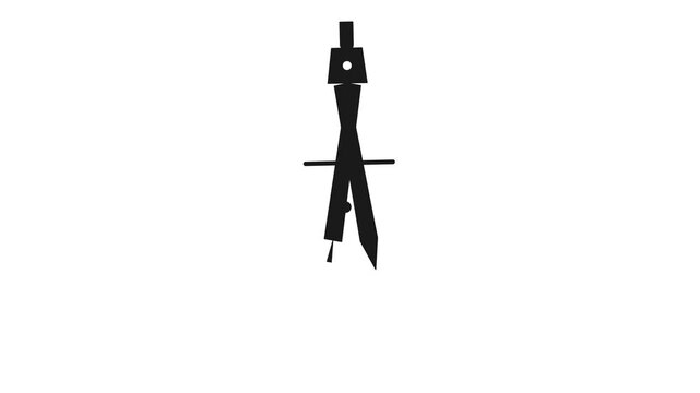 Drawing compass icon depicting geometry process for education mathematics and precise measurement
