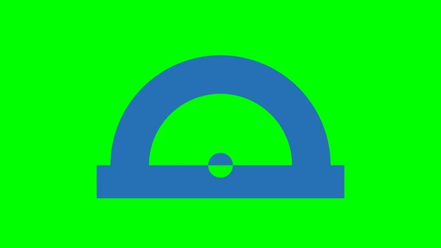 Protractor icon showing angle measurement process for education mathematics and geometry learning