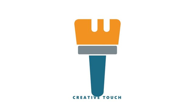 Paint brush icon illustrating art process for education creativity and artistic expression learning