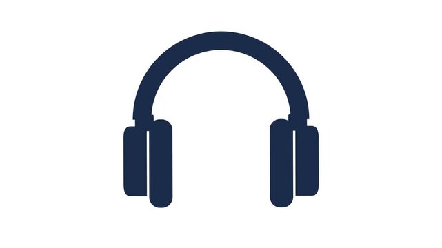Headphones icon illustrating audio learning process for education listening and online education