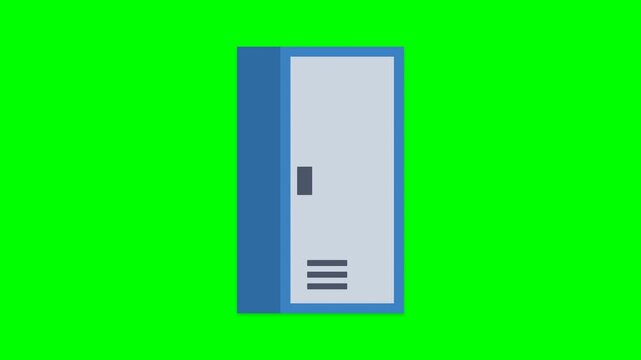 School locker icon illustrating storage process for education student belongings and school life