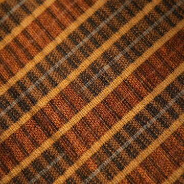 Warm Plaid Fabric Texture with Autumnal Orange and Brown