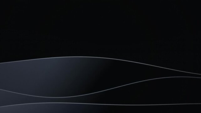 Glowing white wave lines undulate slowly over a dark textured grid
