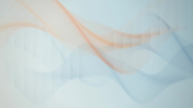 Intersecting digital soundwaves drift horizontally as vertical bars scan