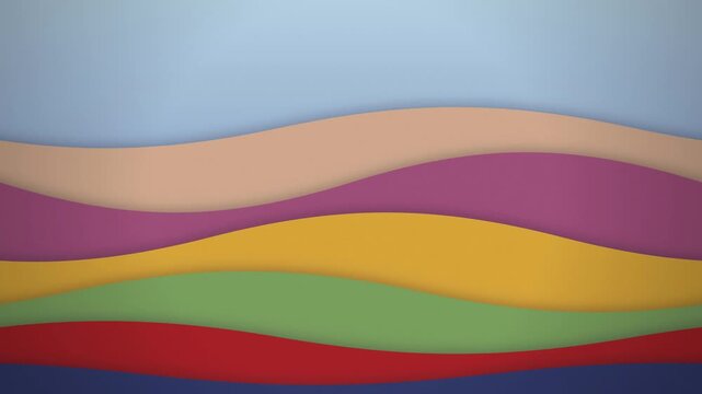 Minimalist landscape illustration with layered rolling hills