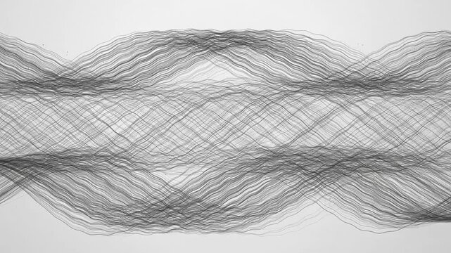 Wavy black lines undulate across an off white background