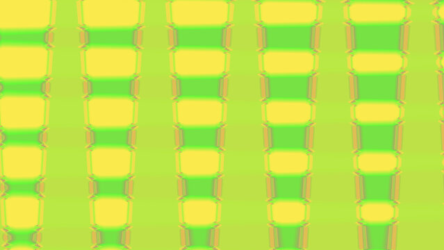 Abstract geometric background with repeating yellow and green horizontal bars and vertical columns