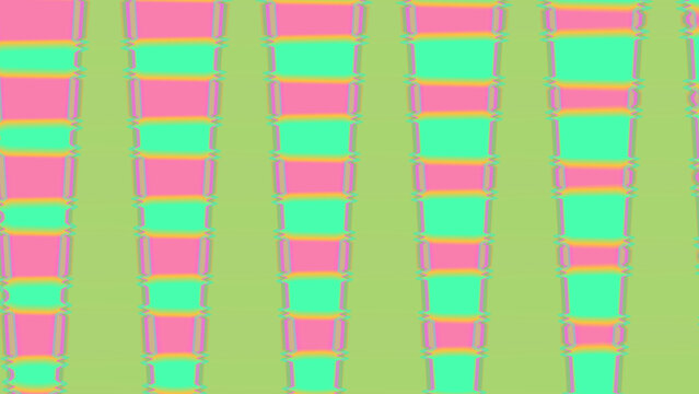 Abstract background with vertical stripes in pink and green colors, geometric pattern with repeating horizontal bands