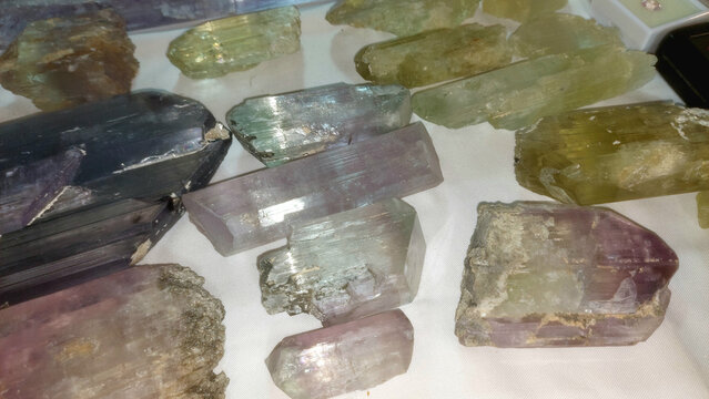 Raw Pastel Crystal Specimens Collection Showing Natural Geological Formation Patterns