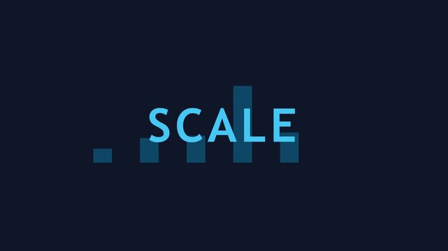 Dynamic scale business growth concept with animated bar chart visualization animation 4k data