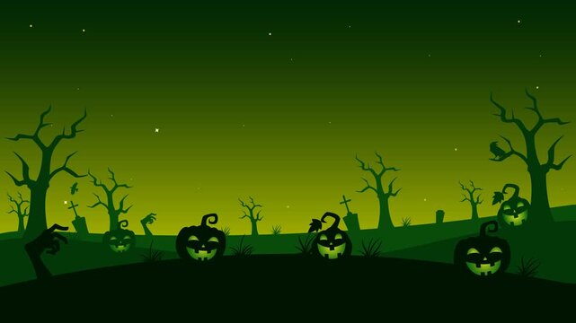 Halloween animation background with silhouette for seasonal event