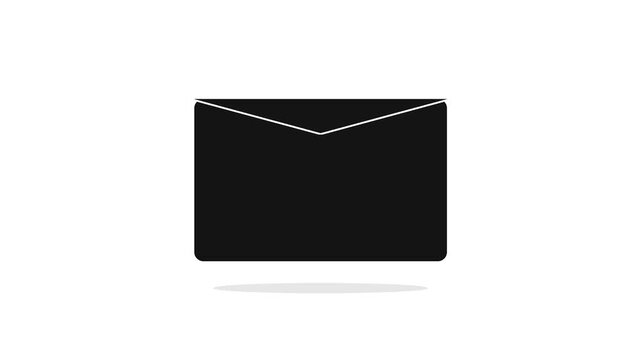 Breathing Envelope - Minimalist Flat Icon Loop Animation