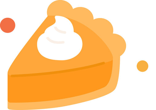 Sweet pumpkin pie slice with cream