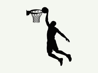 Slam Dunk Player Silhouette Vector Illustration © Bima