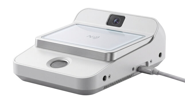 Compact White Card Scanner Device, Mobile Smartphone Accessory, USB Flatbed Imager, Portable Document Digitization, Office Supplies, Business Tech, Fingerprint Reader Module