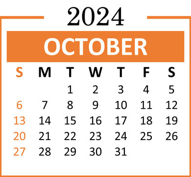October 2024 Calendar template illustration