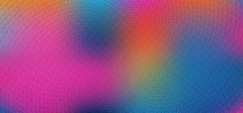 Vibrant rainbow halftone dot pattern texture with colorful gradient mesh for creative design