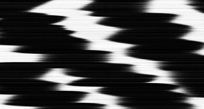 Black and white glitch texture background with vertical lines and analog static noise	