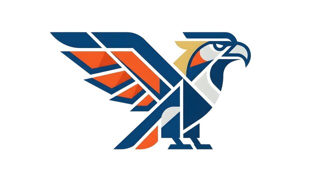 Modern Geometric Eagle Mascot Logo Design