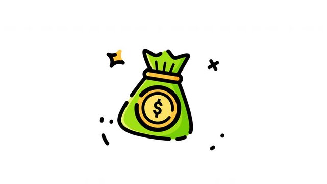 Green money bag icon with dollar sign symbol vector illustration isolated on white background for business and finance concept