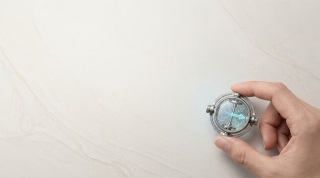 Person holding a clock symbolizing leadership alignment by bringing different directions onto one axis with precision