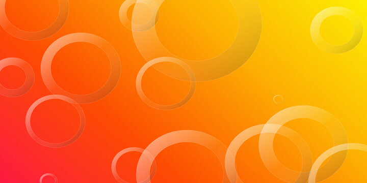 Abstract red and yellow background with transparent circles design for web.