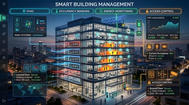 Smart building management system dashboard interface