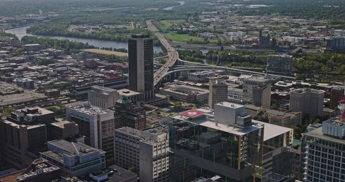 Richmond Virginia Aerial v92 birdseye flyover above Biotech, MCV, the Capitol District and Shockoe with Old Town Manchester views - Shot with Inspire 3 8k - Sept 30th 2023