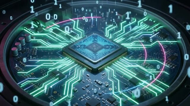 Advanced Circuit Board Processor With Digital Energy Connections microchip processor on circuit board