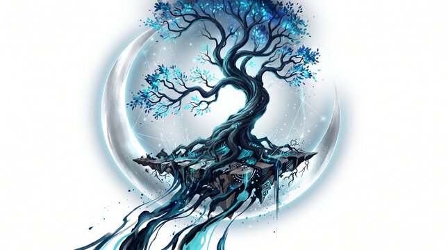 blue fantasy tree