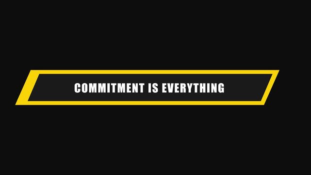 Commitment is everything animated lower third title overlay for business presentations and motivational animation 4k