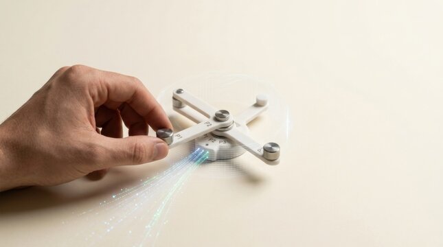Person repositioning a small white object to illustrate ai task prioritization by dynamically choosing the most important actions