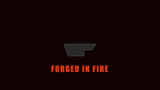 Forged in fire metalworking concept animation with anvil and hammer 4k