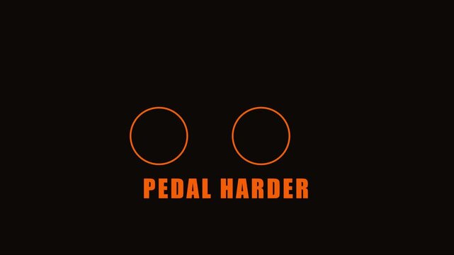 Pedal harder motivational typography animation with minimalist orange circles on 4k black background