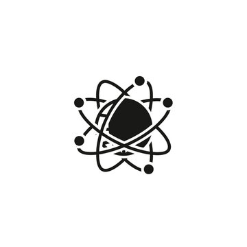Abstract atomic structure icon