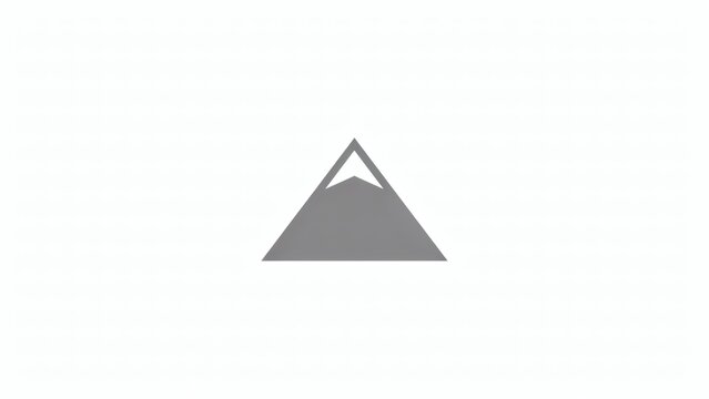 Minimalist grey triangle mountain icon design element isolated on plain white background with accent isolated