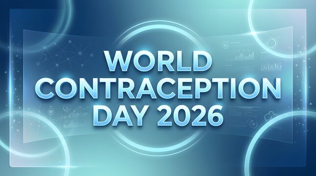 World Contraception Day 2026 glowing glass frame digital poster design