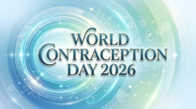 World Contraception Day 2026 circular glow badge graphic banner design