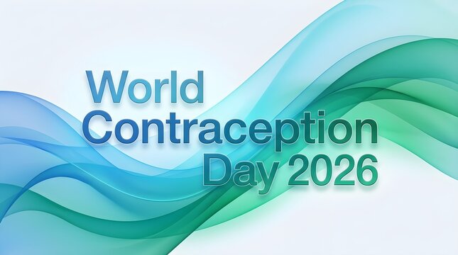 World Contraception Day 2026 dynamic teal wave banner background design